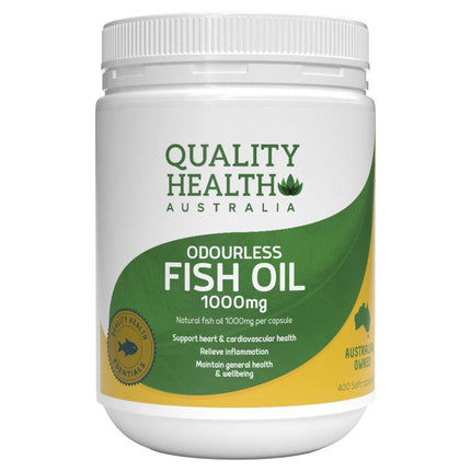 Quality Health Odourless Fish Oil 1000Mg Caps 400 - OhYouLuckyDuck.com.au