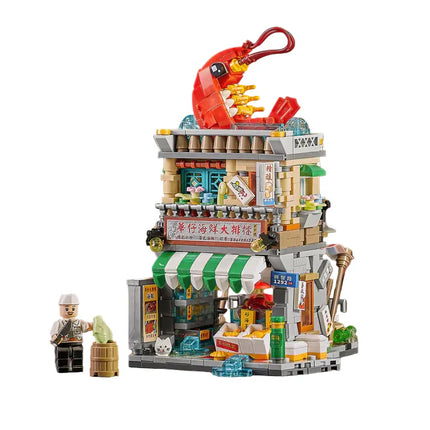 LOZ Building Block Toys Street Mini Seafood Stall 1292