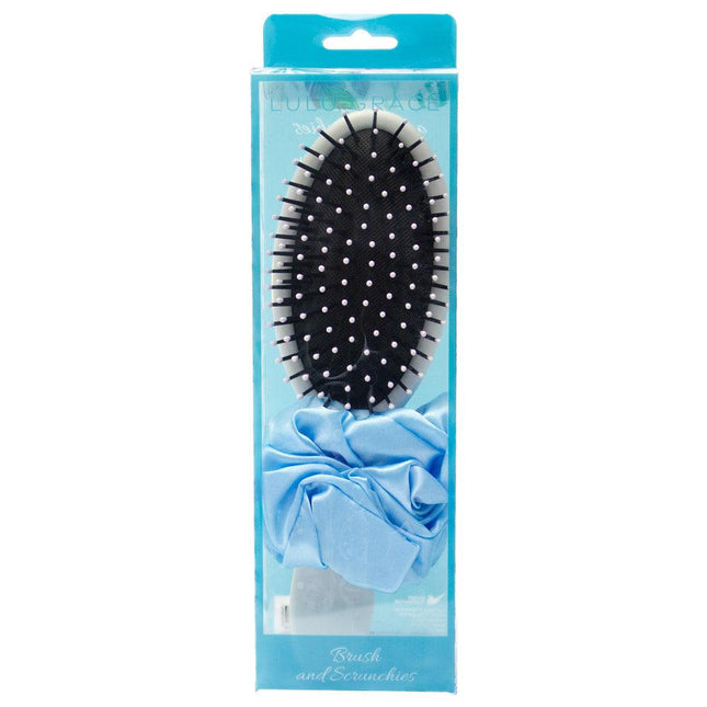 Lulu Grace 2 Piece Brush & Scrunchie Set Blue - OhYouLuckyDuck.com.au