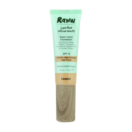 RAWW Superfood Camouflage Foundation - Caramel 30ml - OhYouLuckyDuck.com.au