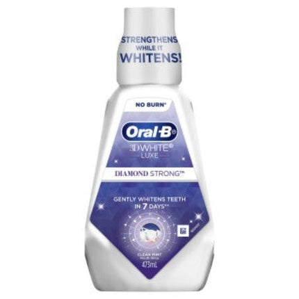 Oral B 3D White Luxe Diamond Strong Rinse Clean Mint 473mL - OhYouLuckyDuck.com.au