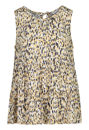 Tribal Flounced Sleeveless Round Neck Top Savana Sun