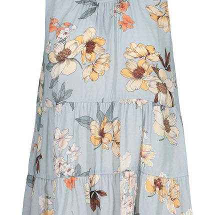 Tribal Flounced Sleeveless Round Neck Top Desert Sky