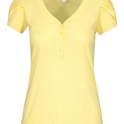Tribal Tulip Sleeve Henley Top Buttercup