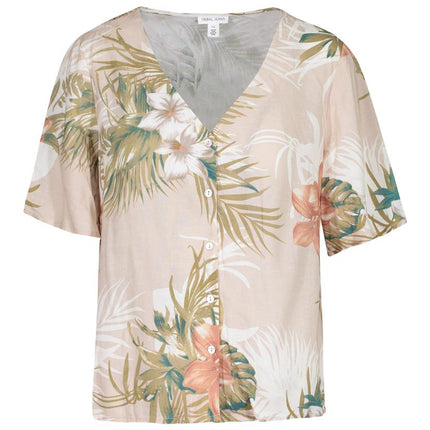 Tribal Bell Sleeve Button Front Blouse Safari