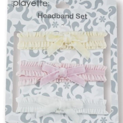 Playette 3 Pack Velvet Bow Headbands