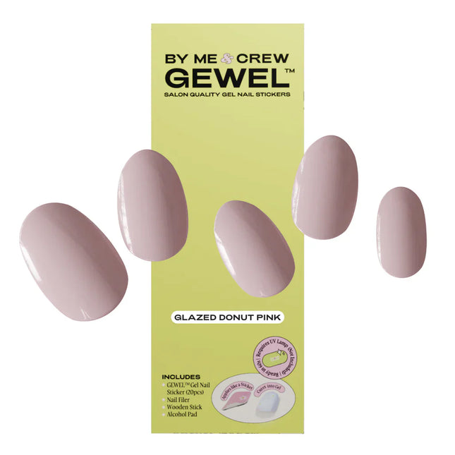 Pink Hailey Inspired Glazed Donuts Semi Cured Gel Nail Stickers