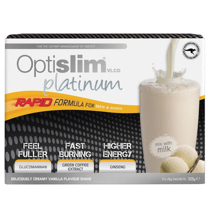 Optislim Vlcd Platinum Shake Vanilla 25g X 21 - OhYouLuckyDuck.com.au