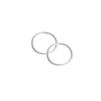 Studex Sterling Silver Medium Plain Sleeper Earrings 14MM