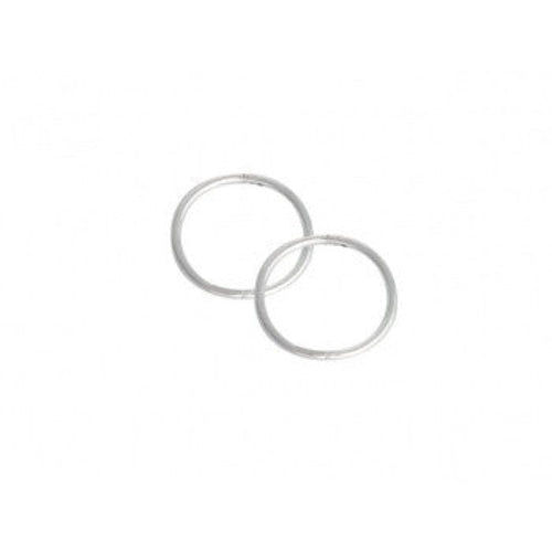 Studex Sterling Silver Medium Plain Sleeper Earrings 14MM