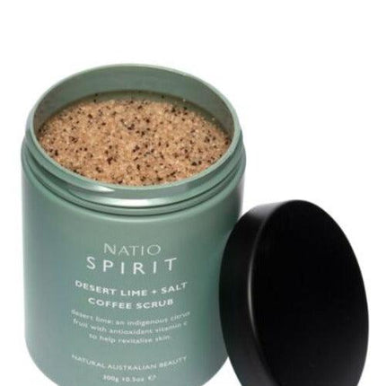 Natio Spirit Desert Lime Plus Salt Coffee Scrub 300g - OhYouLuckyDuck.com.au