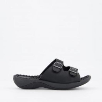 Homyped Crest Massage Womens Slide Sandal Black Size 6