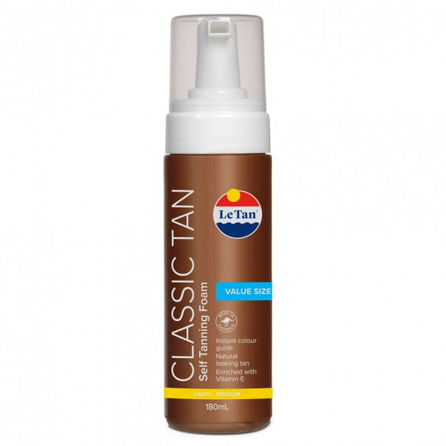 Le Tan Classic Tan Foam Light to Medium 180ml - OhYouLuckyDuck.com.au