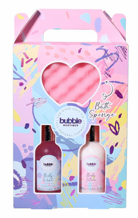 The Kind Edit Co. Bubble Boutique Lather & Soak Gift Set 100ml Body Wash + 100ml Body Lotion + Sponge - OhYouLuckyDuck.com.au
