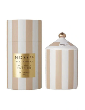 Moss St Ceramic Large Scented Candle Patchouli Pear and Oud 360G