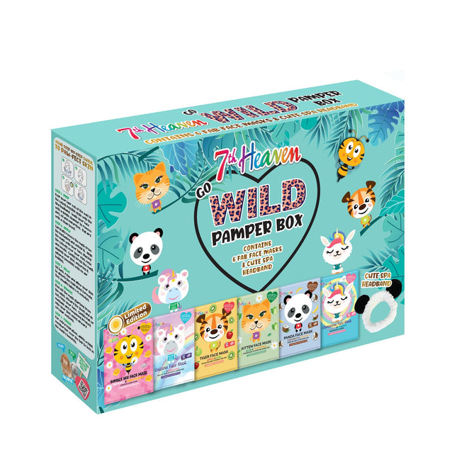 7th Heaven Go Wild Pamper Box Skincare Face Mask Gift Set 85 g