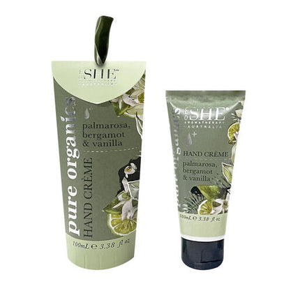 She Pure Organics Hand Cream with Palmarosa Bergamot and Vanilla 100ml
