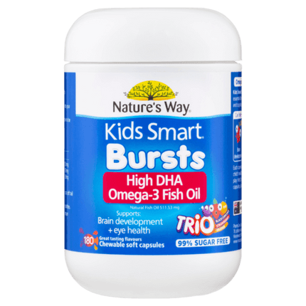 Natures Way Kids Smart Burstlets Omega 3 Fish Oil Trio 180 Capsules - OhYouLuckyDuck.com.au