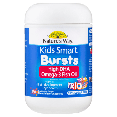 Natures Way Kids Smart Burstlets Omega 3 Fish Oil Trio 180 Capsules