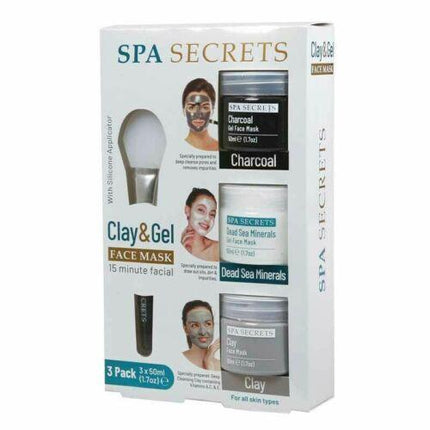 Spa Secrets Clay & Gel Face Mask 15 Min Facial 3 Pack Facial Skin Care - OhYouLuckyDuck.com.au