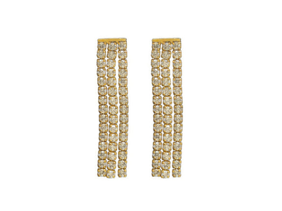 Adnohr Sensation 3 Row Crystal Drop Gold Plated