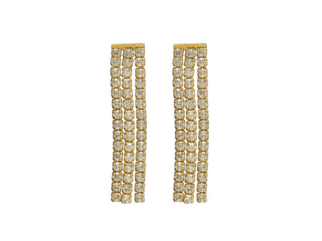 Adnohr Sensation 3 Row Crystal Drop Gold Plated