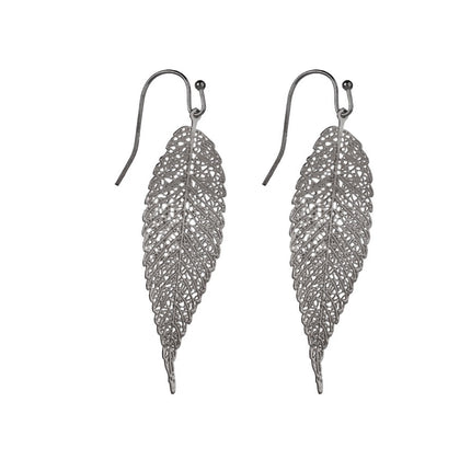 Adnohr Sensation Long Leaf Drop Rhodium