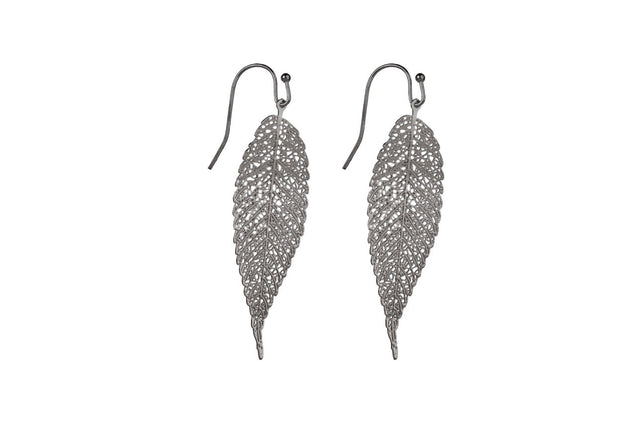 Adnohr Sensation Long Leaf Drop Rhodium