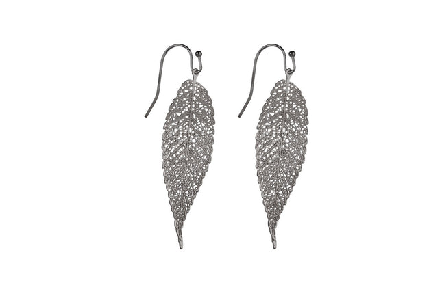 Adnohr Sensation Long Leaf Drop Rhodium
