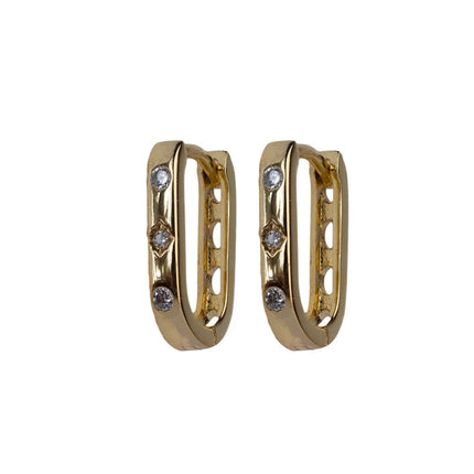 Adnohr Sensation Gold Plated Rectangle Huggie Earrings