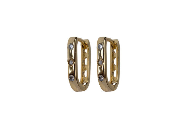 Adnohr Sensation Gold Plated Rectangle Huggie Earrings