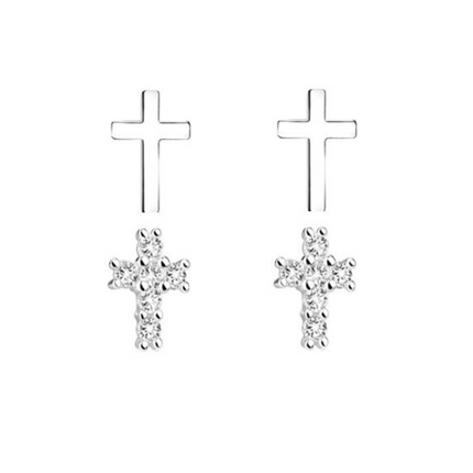 Studex Sensation CZ Cross Set Rhodium 16079