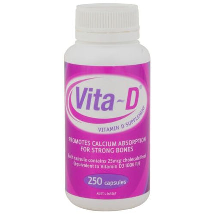 Vita-D Vitamin D Supplement - 250 Capsules - OhYouLuckyDuck.com.au