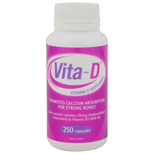 Vita-D Vitamin D Supplement - 250 Capsules - OhYouLuckyDuck.com.au