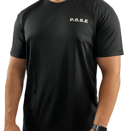 P.O.S.E Mens Black Moxie Gym T-Shirt