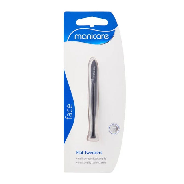 Manicare Flat Tweezers Black - OhYouLuckyDuck.com.au