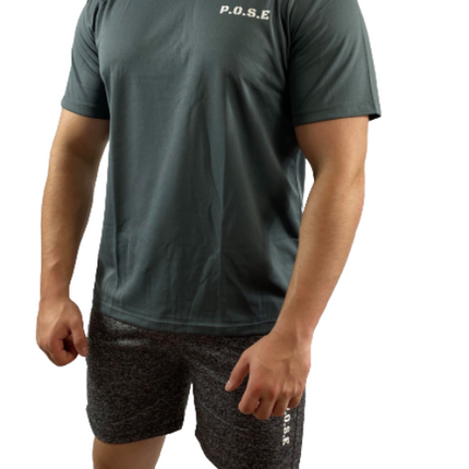 P.O.S.E Mens Moxie Grey Gym T-Shirt