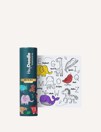 Heydoodle Abc Into The Wild Reusable Silicone Colouring Minimat 40CM x 30CM