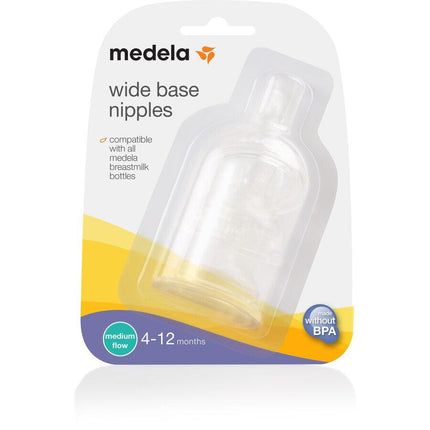 Medela Wide Base Neck Teat Medium Flow 3Pk - OhYouLuckyDuck.com.au