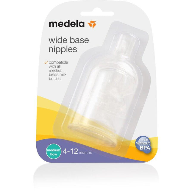 Medela Wide Base Neck Teat Medium Flow 3Pk - OhYouLuckyDuck.com.au