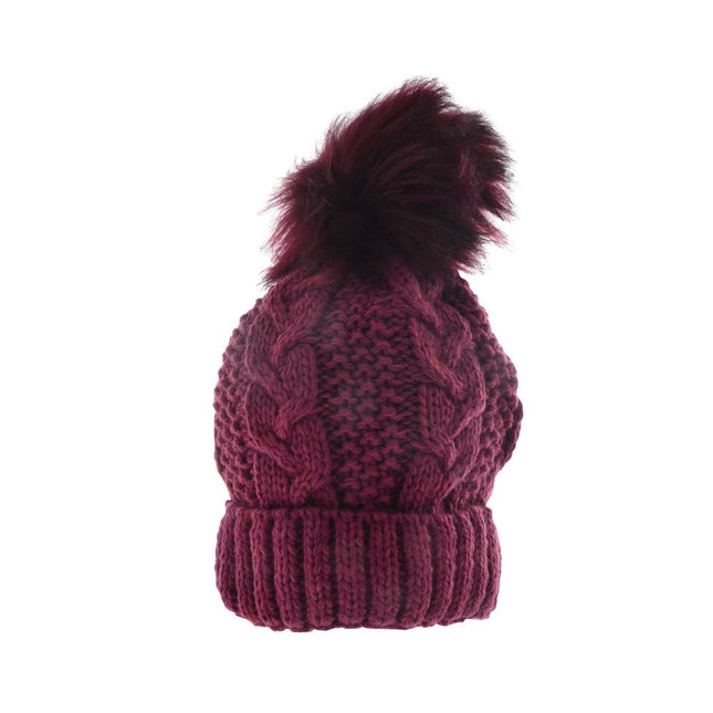 Essence Cable Knit Adult Beanie Maroon