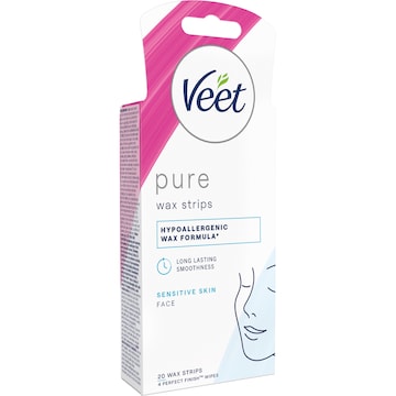 Veet Pure Cold Wax Strips for Face 20 Strips