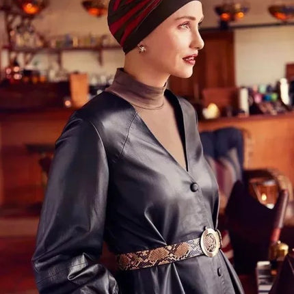 Christine Headwear Shanti Turban Chocolate/Red Bud