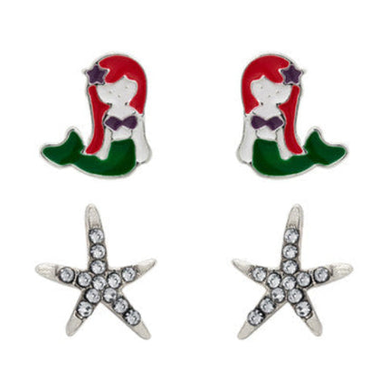 ADN Sensation Kids Mermaid Rhodium Plated Jewellery Set
