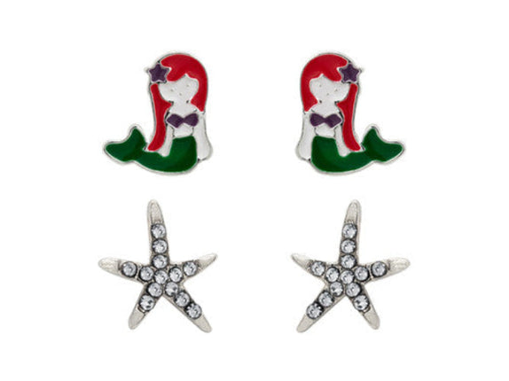 ADN Sensation Kids Mermaid Rhodium Plated Jewellery Set