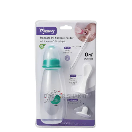 Momeasy Baby Feeding Bottle 240mL With Brush, Spoon & Hard Spout