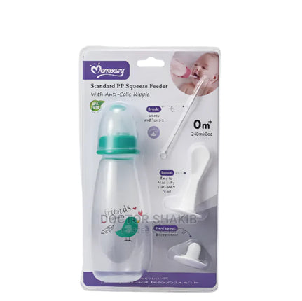 Momeasy Baby Feeding Bottle 240mL With Brush, Spoon & Hard Spout