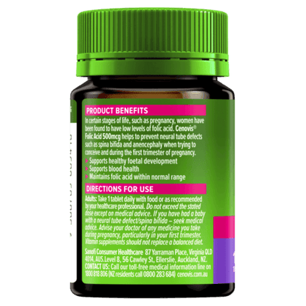 Cenovis Folic Acid 500mcg Tablets 150 - OhYouLuckyDuck.com.au