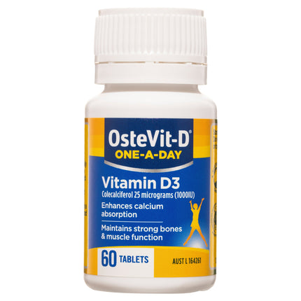 OsteVit-D Vitamin D3 One-A-Day Colecalciferol 1000IU Halal 60 Tablets