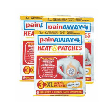 Pain Away Heat Patches XL 3 Pack - OhYouLuckyDuck.com.au